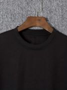 Baskılı Oversize Bisiklet Yaka T-shirt - Siyah resmi